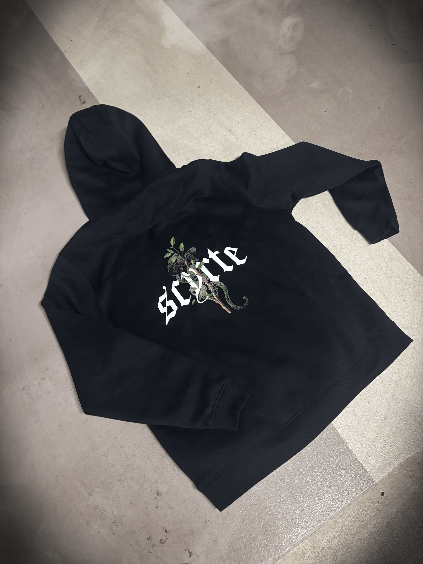 GREEN Snake Hoodie - BLACK