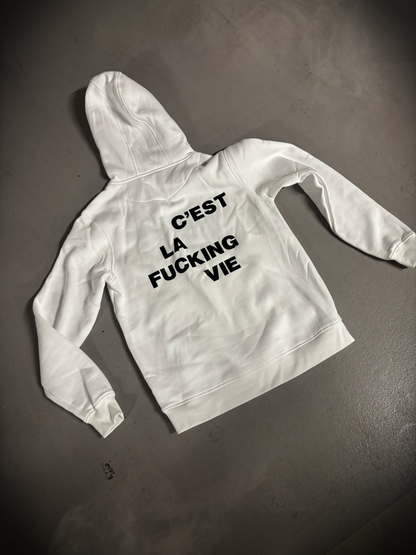 Sweat à capuche C'est La Fucking Vie - BLANC